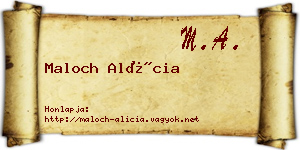 Maloch Alícia névjegykártya